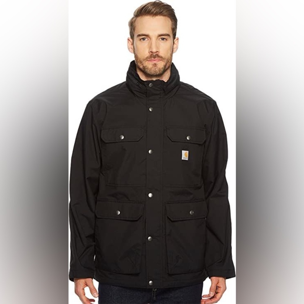 Carhartt Men’s Black Utility Jacket w/ Packable Hood – Size L